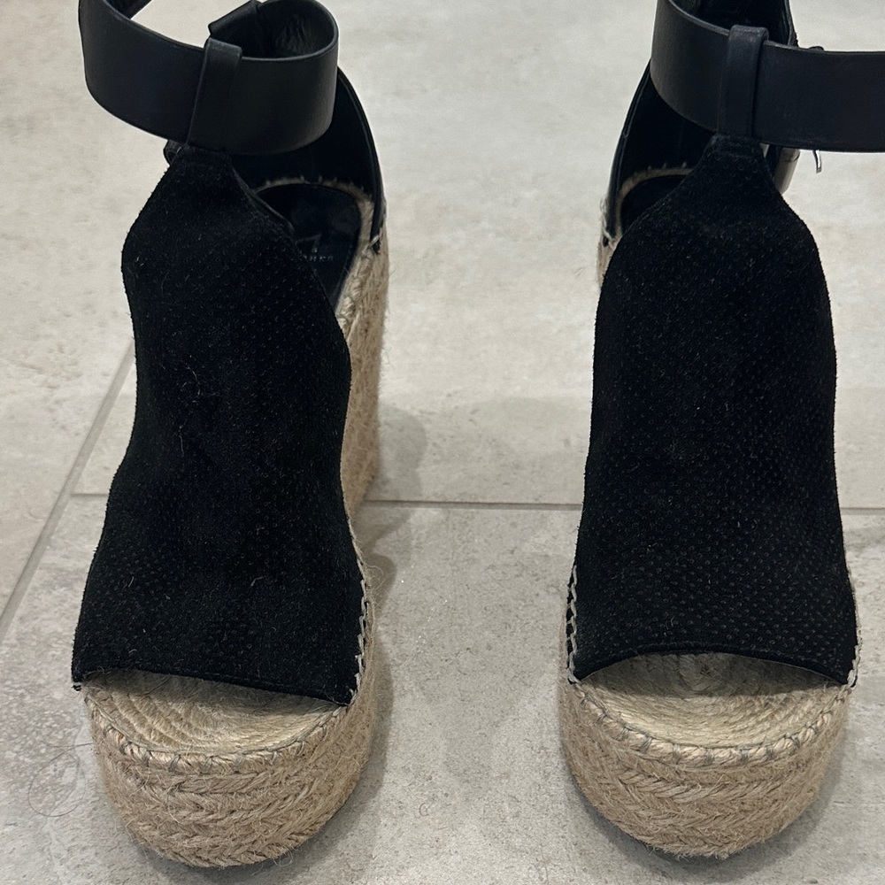 Marc Fisher Black Espadrille Wedges